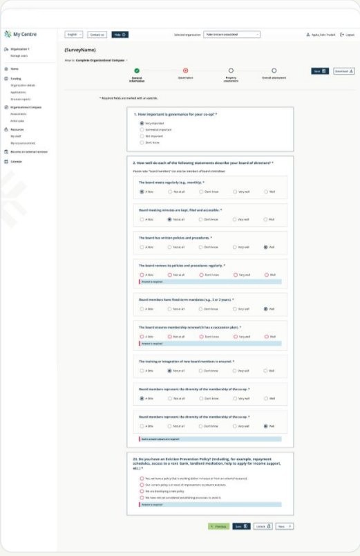 Ankieta oceny organizacji z krokami
